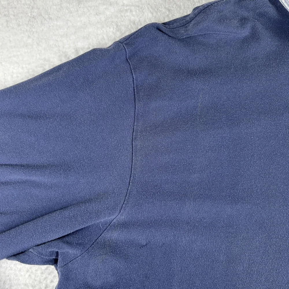 Polo Ralph Lauren Polo Shirt Mens 3XLT Blue Striped Collar Pocket Pony Logo